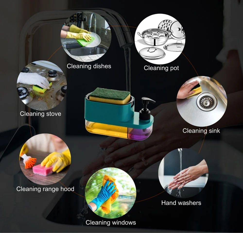 Soap Pump Dispenser 3-in-1  for Kitchen and Bathroom