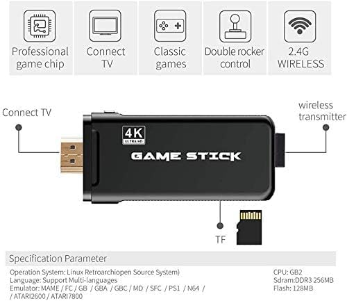Wireless Game Console with Dual Controllers - | 20,000+ Built-in Retro Games